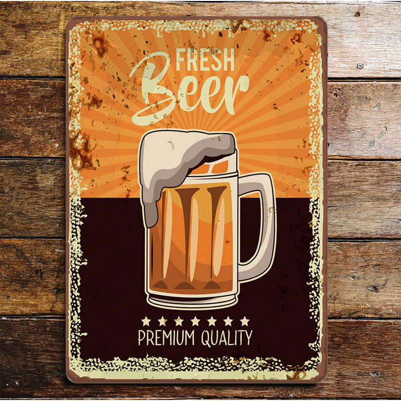 3410 Handmade Food & Beverage Wall Decor on Metal, 40cm H x 28cm W