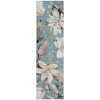 Machine Washable Indoor/Outdoor Millner ACN2260 Floral Rug