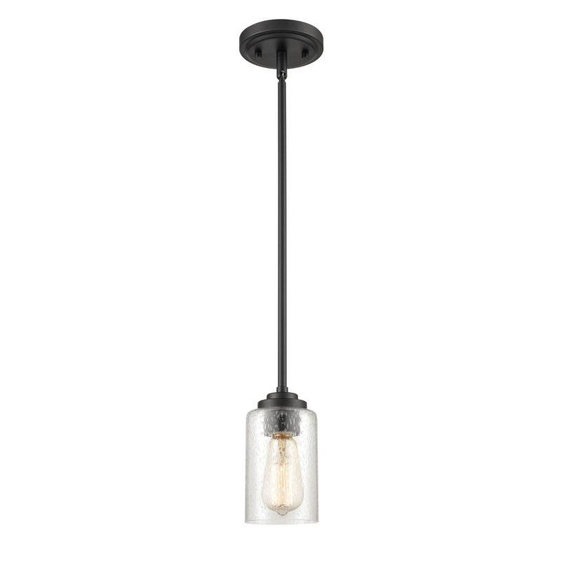 1 lumière 5 po Mini-luminaire suspendu noir mat, Noir mat