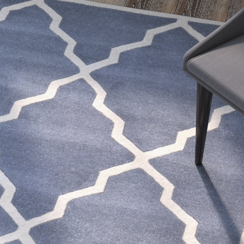 Carolene Hand Tufted Wool Geometric Rug, Rectangle 8'9" x 12'