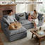 Canapé modulaire en velours de compression à assise profonde 102,3 po sans assemblage requis-1735865030