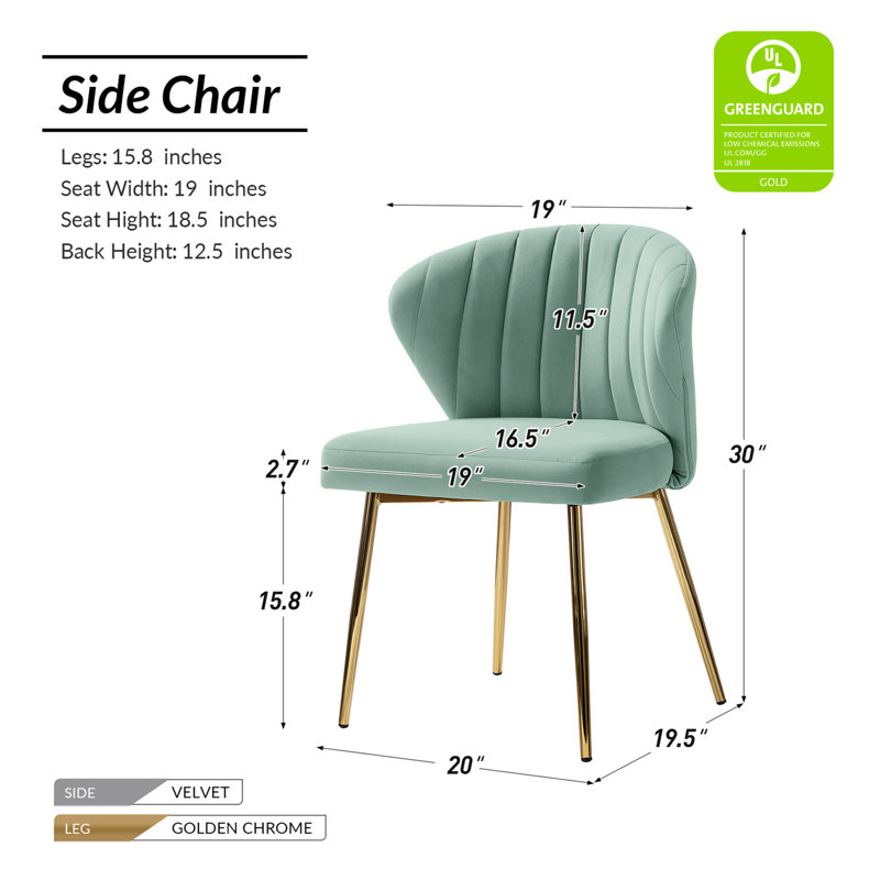 Euclid Modern Tufted Velvet Wingback Dining Chair, Sage Velvet