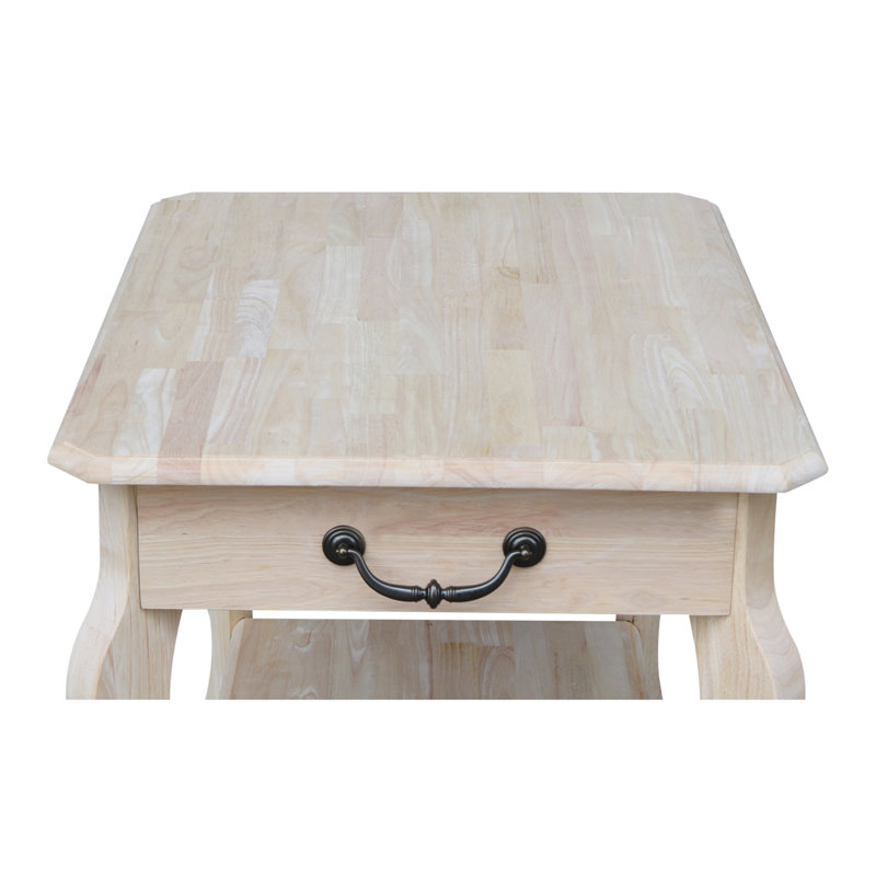 Maretti Solid Wood End Table with Storage