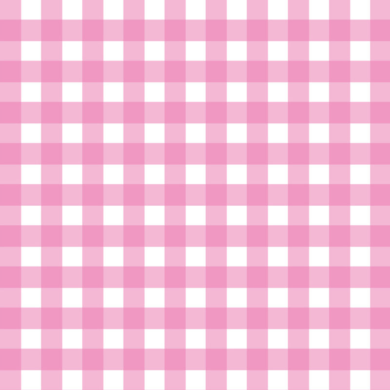Gingham Pattern Euro Sham, White/Hot Pink, Square 26"