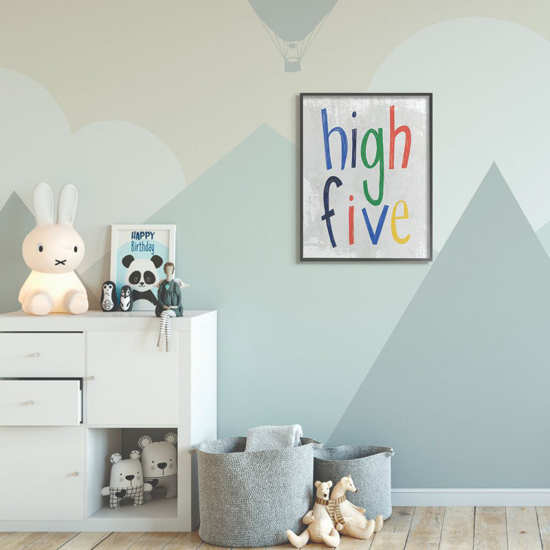 Décoration murale pour enfants Shumway, H 30 po x l 24 po x P 1,5 po, Giclée encadrée noir minuit