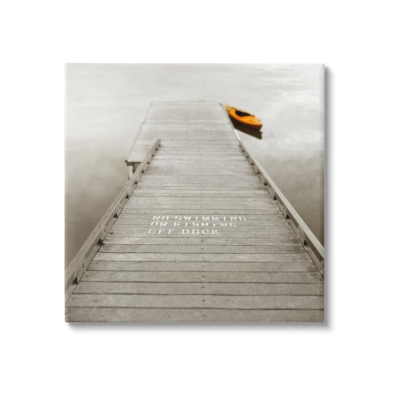 «Summer Lake Dock Kayayak» par Nicholas Bell - photographie, H 17 po x l 17 po x P 1,5 po, Toile tendue