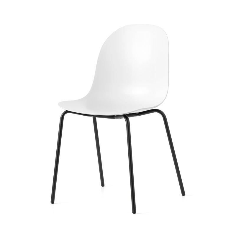 Academy Armless Chair with Metal Frame, Optic White/Matte Taupe