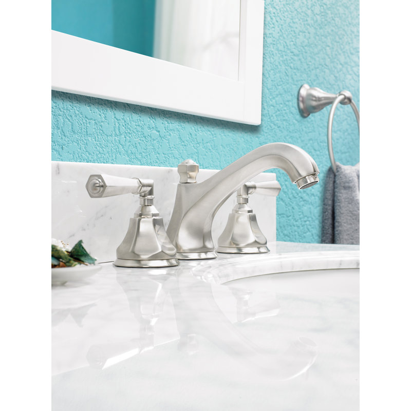 Palladian® Widespread Lavatory Faucet, Satin Nickel, Lever Handle