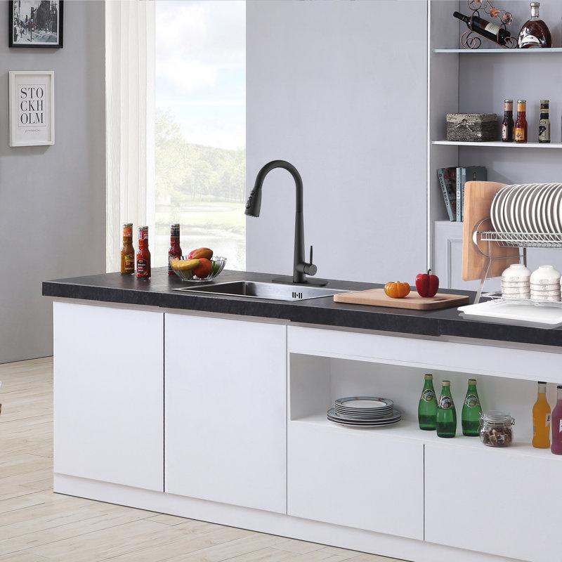 WESTINUS Pull Down Kitchen Faucet, Matte Black