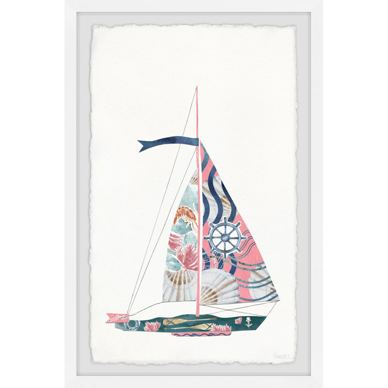 «Sailing Pink», reproduction encadrée, H 24 po x l 16 po x P 1,5 po