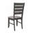Set Of 2 Dining Chairs With Fabric Upholstered Seat, Dark Grey