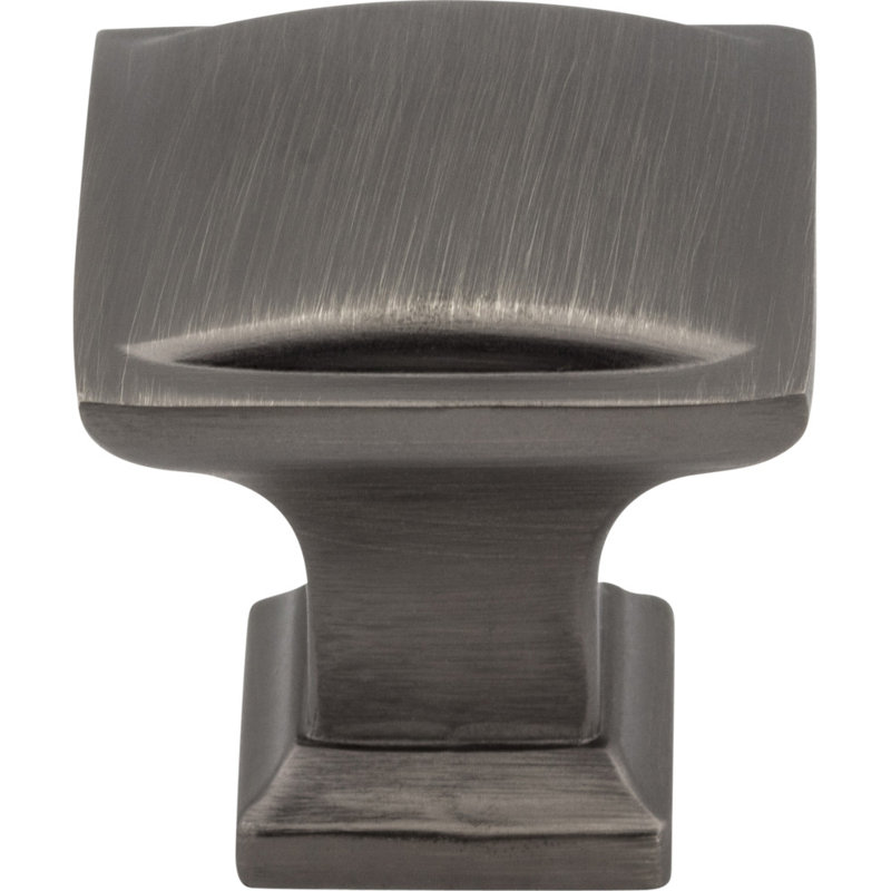 Annadale Square Knob, Brushed Pewter, 1 1/4"