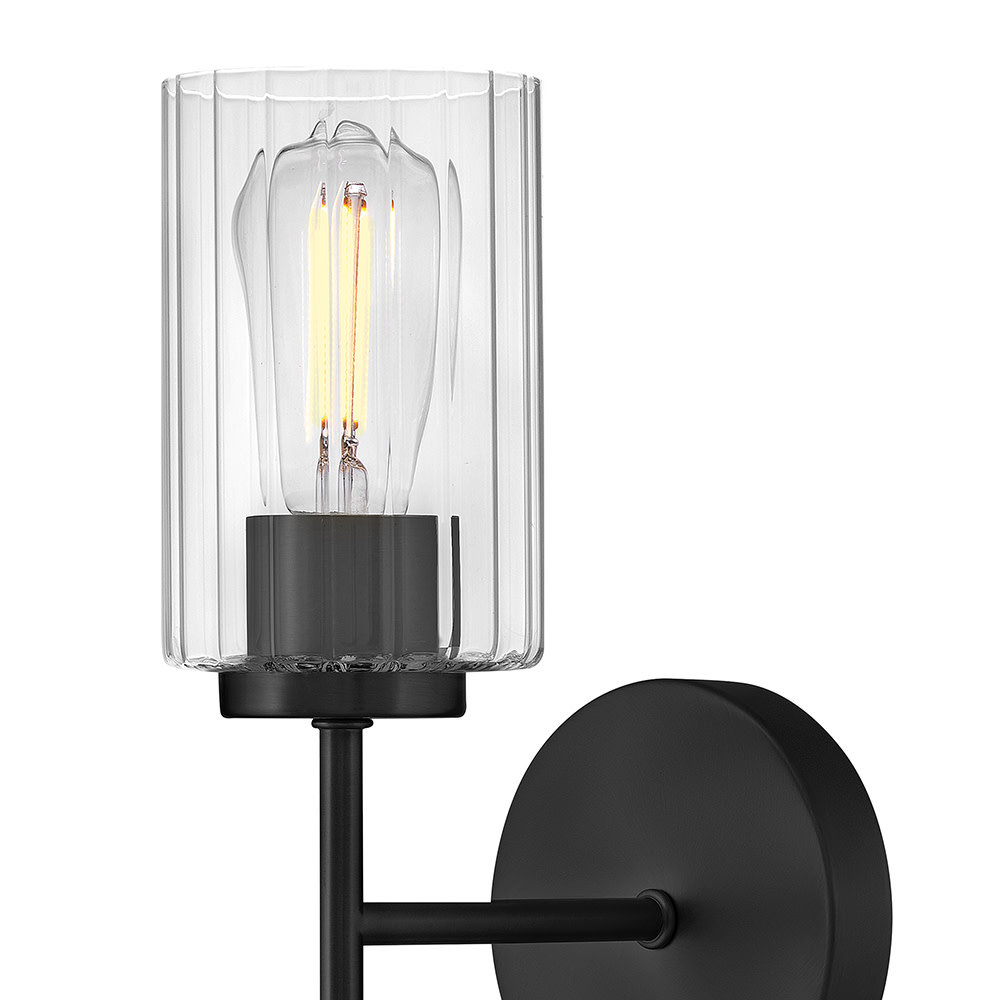 Leta Single Light Bath Sconce, Black