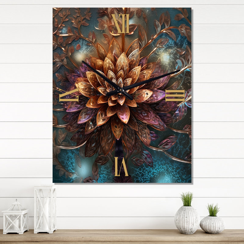 Horloge murale moderne mystérieuse rétro Dahlia sur I - Dahlia, Petit