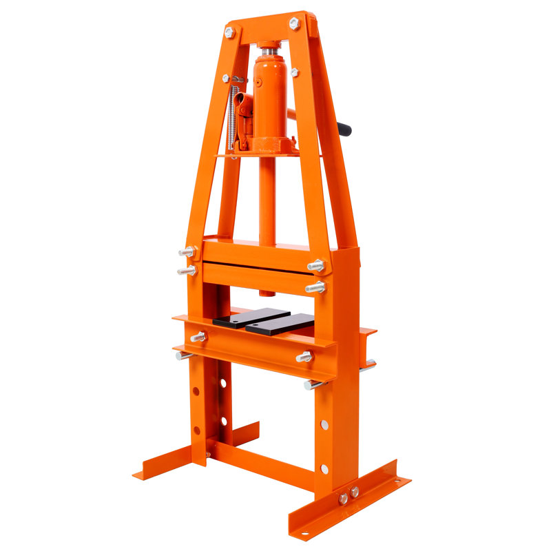 Presse d'atelier hydraulique à cadre en A de 6 tonnes, unité d'alimentation en acier orange, Orange