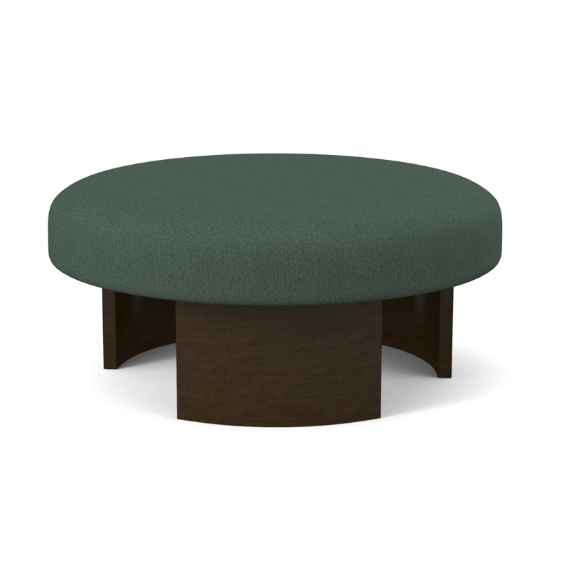 Eclipse Round Ottoman, American Walnut, Libby Linen