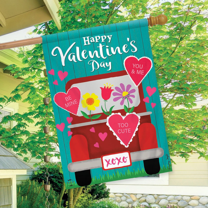 Drapeau «Happy Valentine's Pickup House» 28 po x 40 po