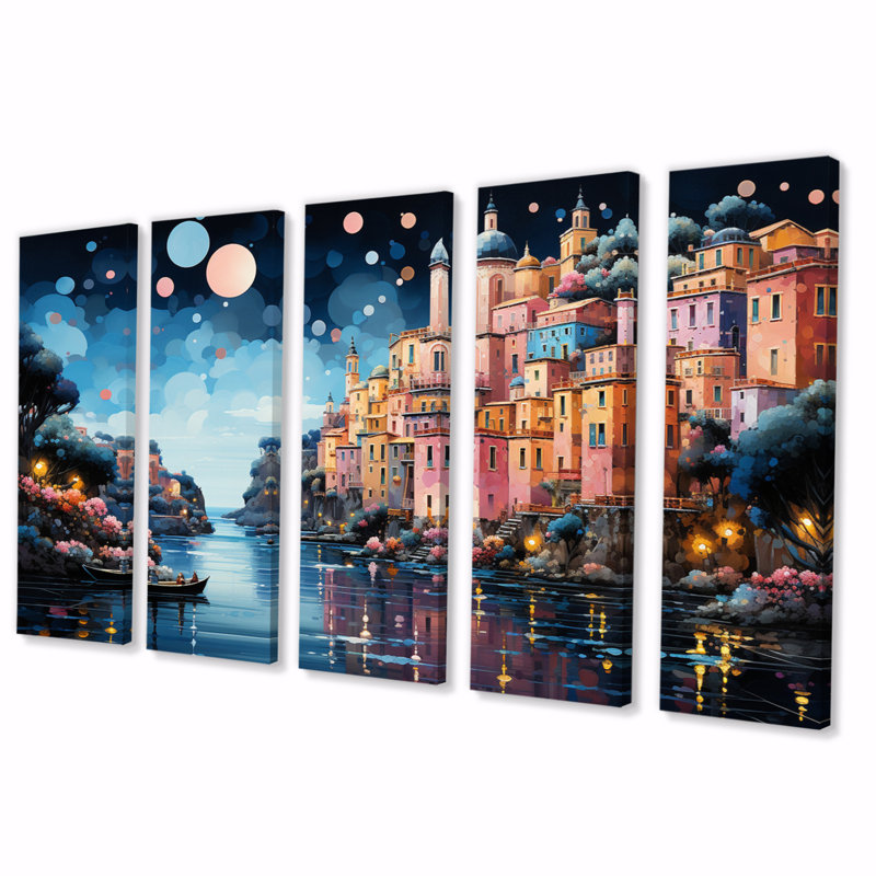 «Colorful Colorful Capri Dreams on Canvas», reproduction de 5 pièces