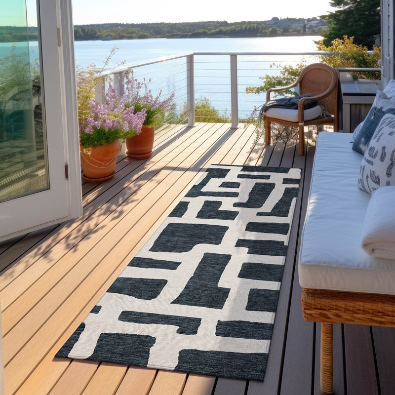 Maliana Washable Abstract Indoor / Outdoor Rug, Runner 2'3" x 7'6"