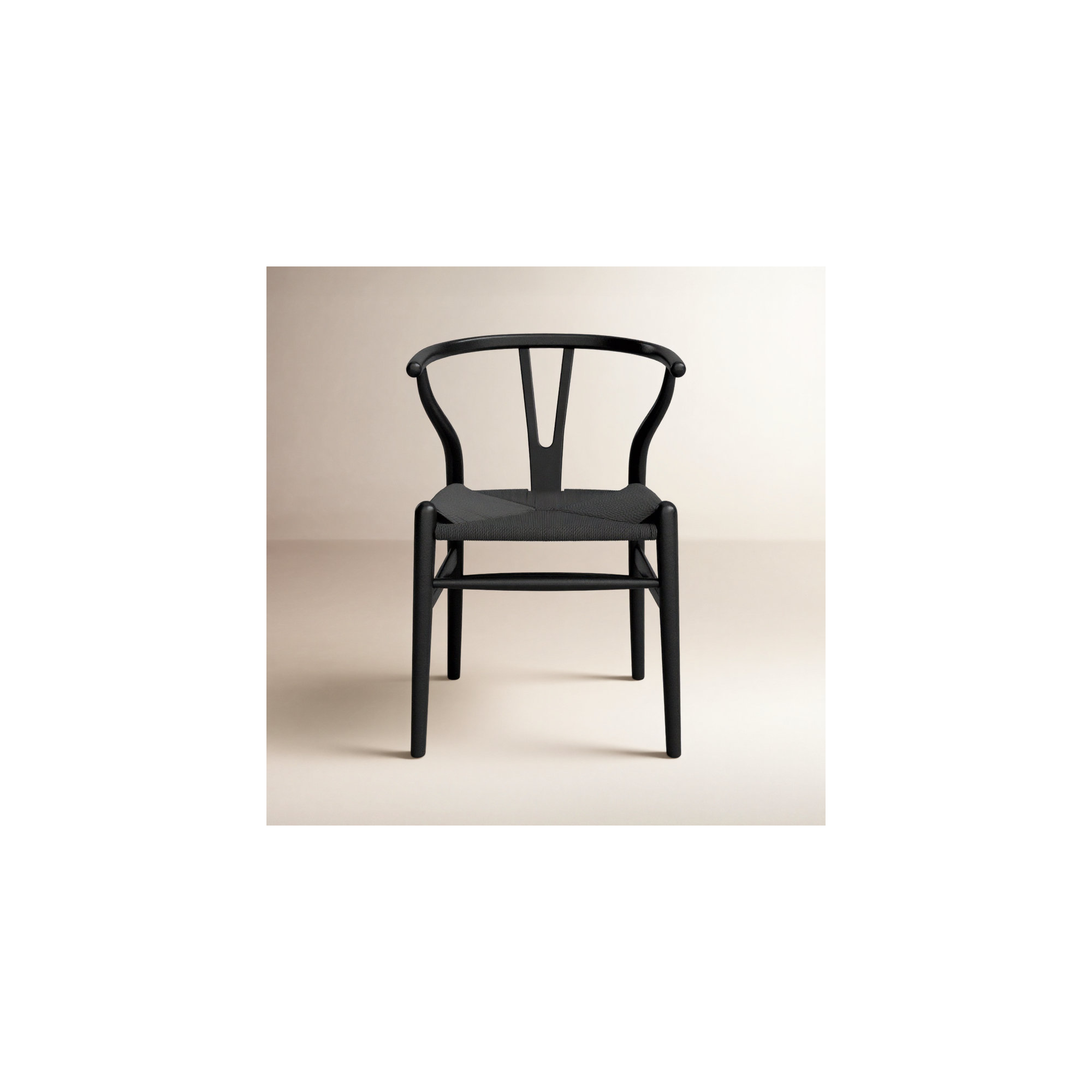 Wyn Woven Solid Wood Dining Chair, 1, Pitch Black
