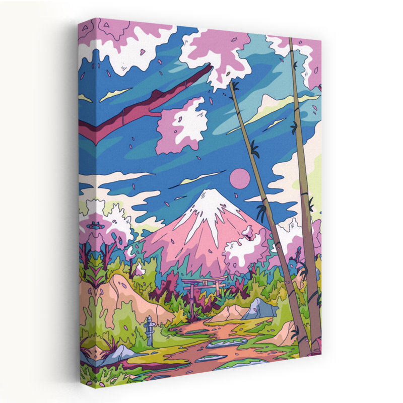 Art contemporain, paysage abstrait montagne, art mural, H 24 po x l 16 po