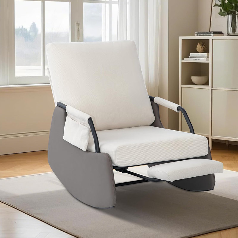 Rocking Chair, White/Grey