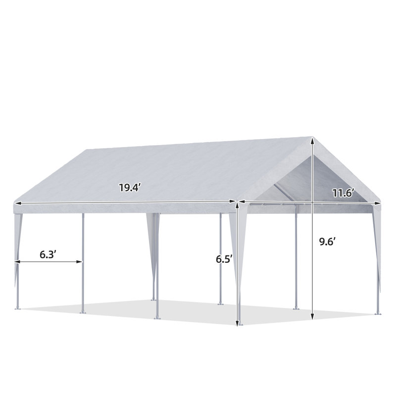Garage portatif 12 pi x l 20 pi, Blanc