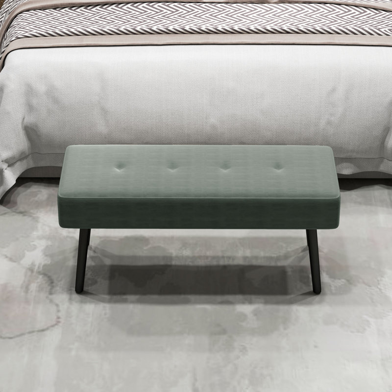 Doyline Polyester Upholstered Bench, Green
