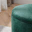 Ensemble de 2 repose-pieds ronds en chenille avec rangement, équipé d'un petit tabouret en forme de tambour, d'un espace de rangement et d'un panneau de bureau en panneau de fibres à densité moyenne (vert foncé 23,62 po x 23,62 po x 16,53 po)-404054448