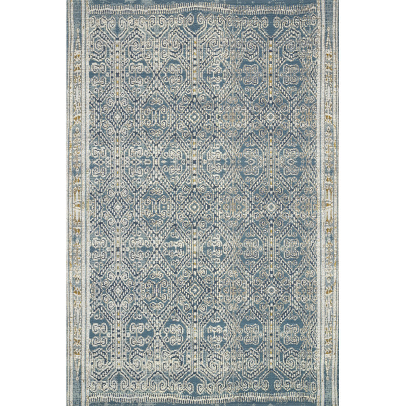 Gali Square Abstract Ocean Indoor/Outdoor Area Rug