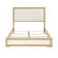 Mobilier de chambre à coucher contemporain en bois naturel avec tête de lit à panneau et tête de lit à DEL 1Pc-733687417
