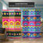 6 Ft. Tall Double Sided Neon Lotus Canvas Room Divider