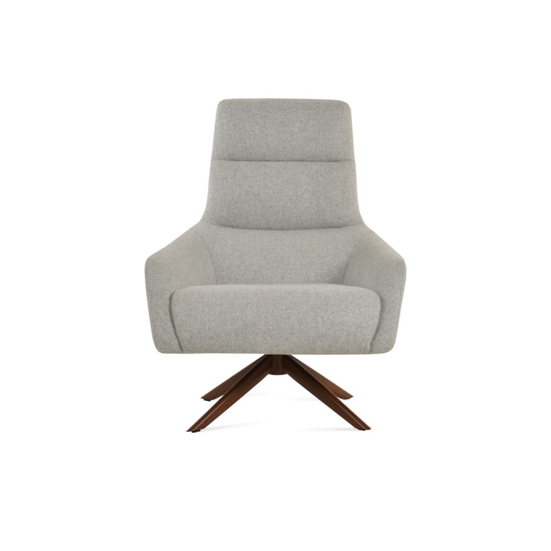Fauteuil Sword, Laine argentée, Noyer