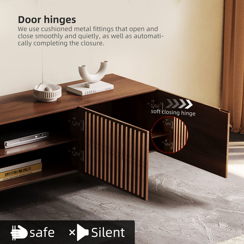 Medieval Modern TV Cabinet with Storage & Wire Holes