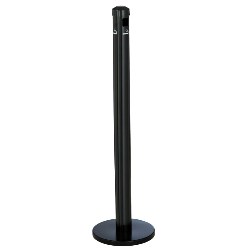 Récipient à cendres sur pied Glaro Value - finition noir satiné, Satin Black