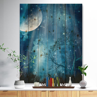" Big Moon In Blue Forest "