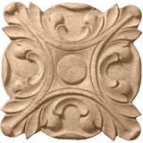Acanthus 3.5'' H x 3.5'' W x 625'' D Wood Rosette Applique