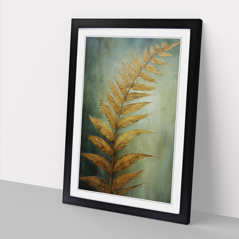 Fern Leaf Contemporary - Framed Print, Black Framed, 64cm H x 46cm W