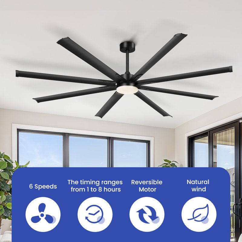 Solida 96'' Ceiling Fan with LED Lights