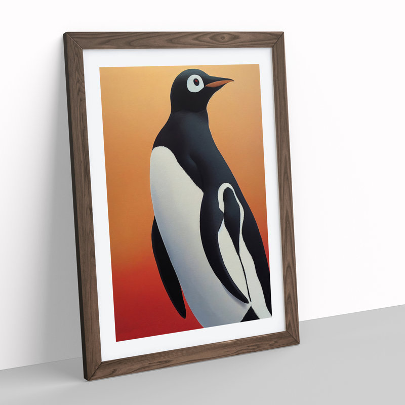 XV1022-4985X View Of The Penguin - Single Picture Frame Print, 64cm H x 46cm W, Walnut