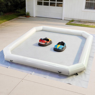 Piste de course de voiture gonflable (16 pi / 4,8 m) - Piste de course à air scellée en PVC de qualité supérieure, piste de karting portable robuste pour les fêtes dans la cour et les événements commerciaux