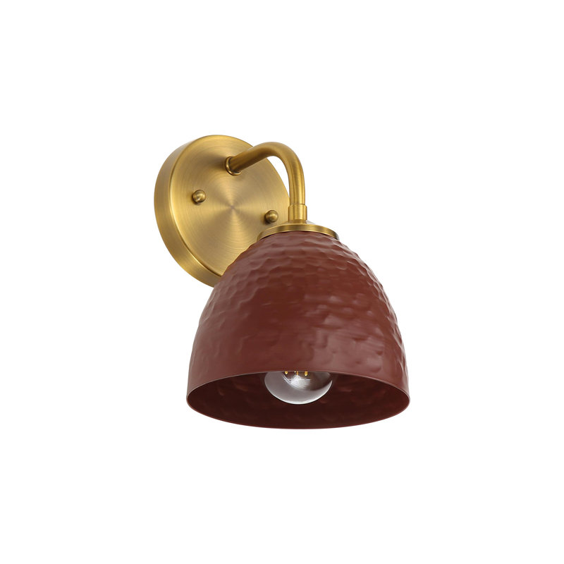 Lesniak 1-Light Wall Sconce in Modern Brass, Brown