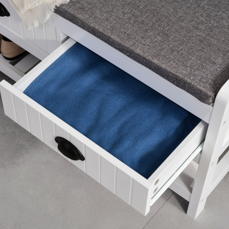 3-In-1 Hall Tree, Entryway Bench With Coat Rack, Mudroom Bench With Shoe Rack, 2 Storage Drawers, 4 Hooks And Padded Seat Cushions  Hallway,