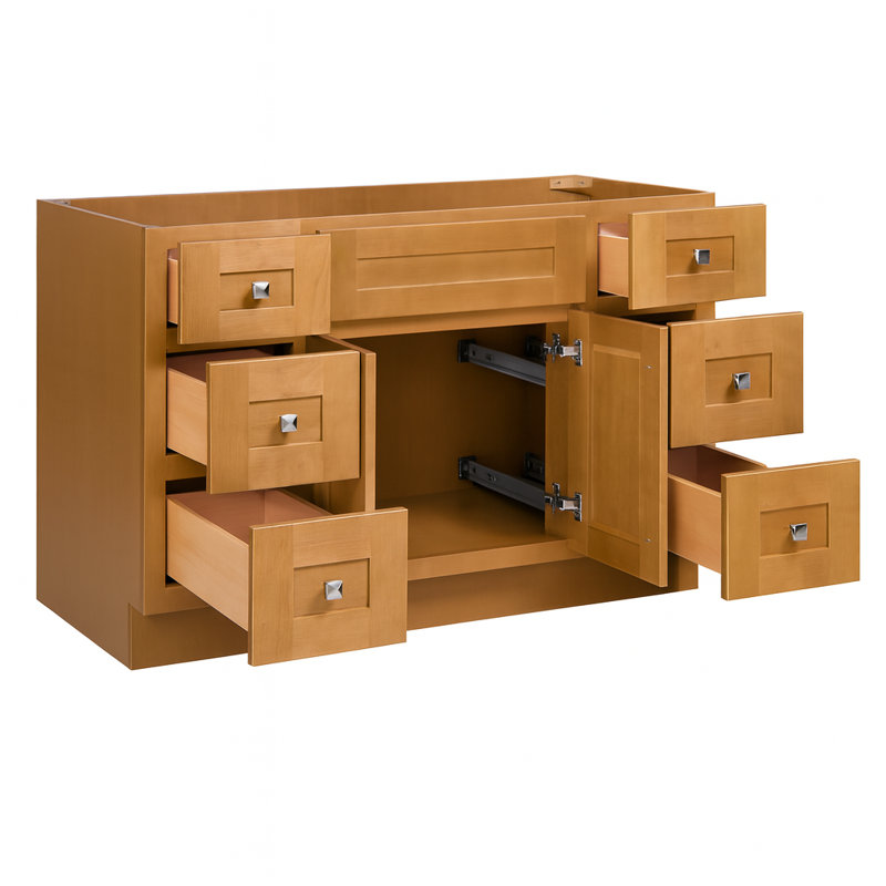 Brookings 48 Inch Bathroom Vanity, Ready to Assemble, Solid Wood, Sherwin Williams – Design House, 599001-, Modern Birch