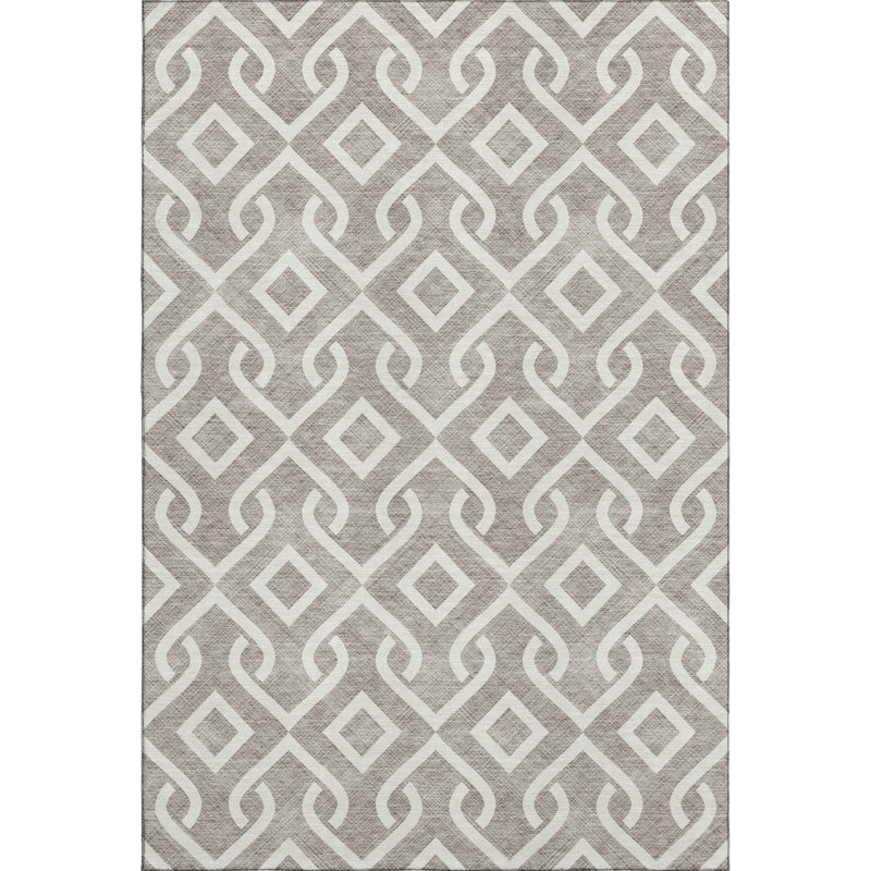 Premium Machine Washable Cerrito Taupe Rug, Rectangle 5' x 7'6"