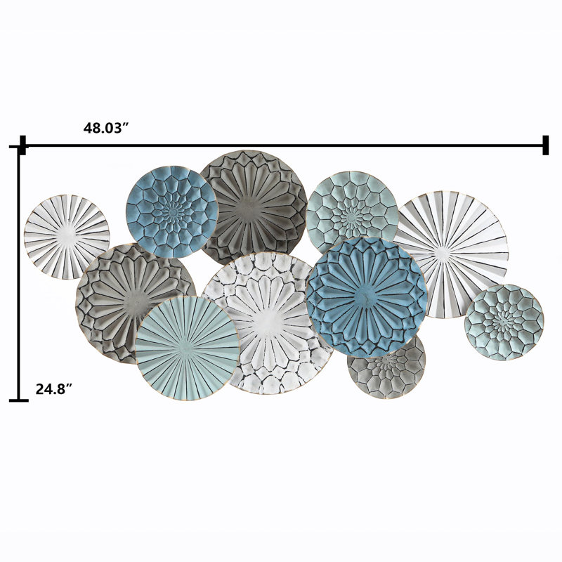 Multi-Color Metal Abstract Flower Wall Decor