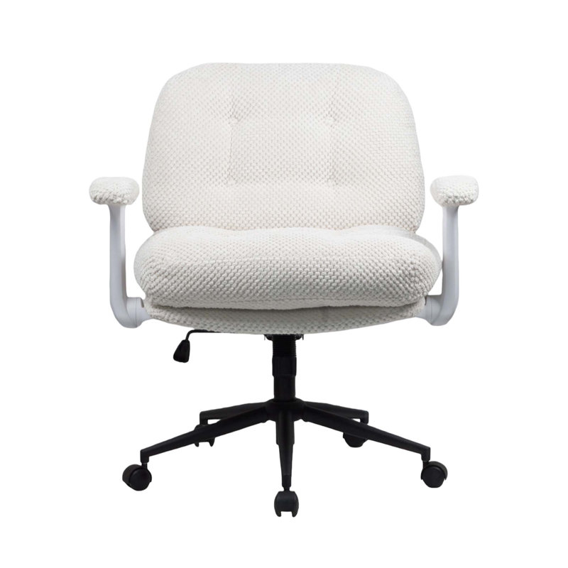 Chaise de bureau en chenille de qualité supérieure avec dossier réglable, roulettes pivotantes et accoudoir réglable Premium
