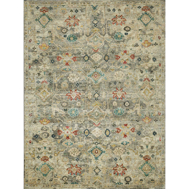 Oxford Hand-knotted Ghazni Wool, Gray Area Rug, Rectangle 10' x 14'