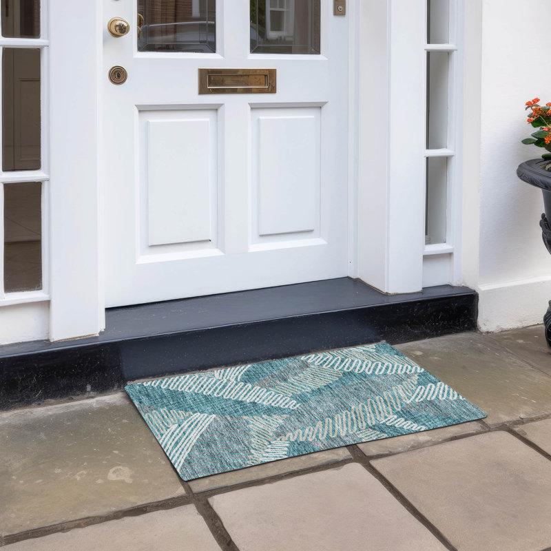 Maliana Washable Floral Indoor / Outdoor Rug, Rectangle 1'8" x 2'6"