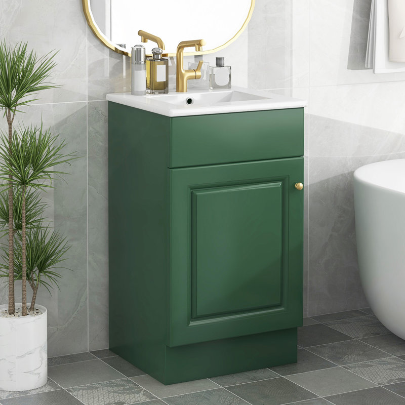 Meuble-lavabo de salle de bain avec lavabo, meuble-lavabo avec tablette de porte et tablette réglable